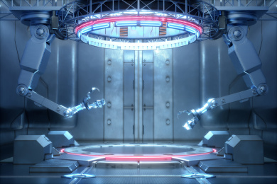 3D渲染的未来科技展台