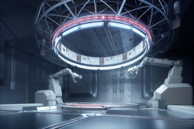 3D渲染的未来科技展台