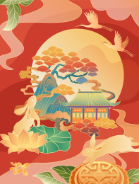 中秋插画背景图案