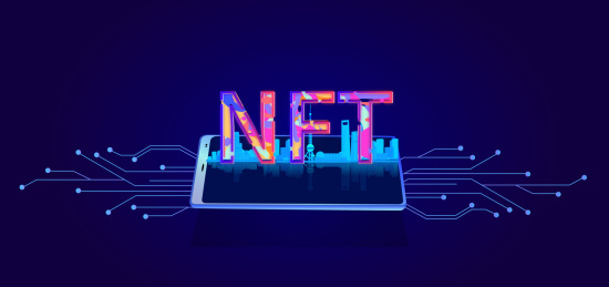 NFT非同质化代币的金融交易插画