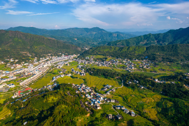 中国福建省尤溪县联合梯田航拍风光
