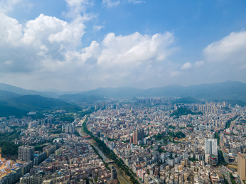 中国广东省云浮市云城区城市天际线