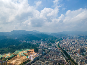 中国广东省云浮市云城区城市天际线