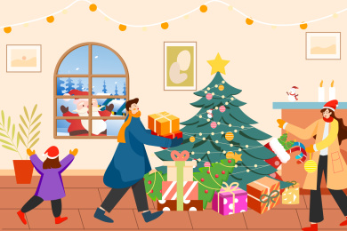 圣诞节插画矢量图