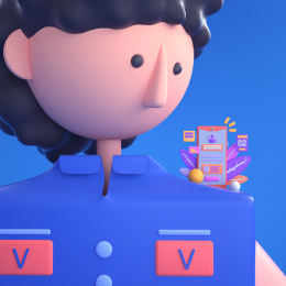 人物插画3D互联网卡通可爱创意