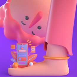 人物插画3D互联网卡通可爱创意