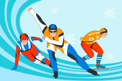 滑冰运动员矢量插画