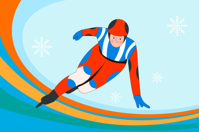 滑冰运动员矢量插画