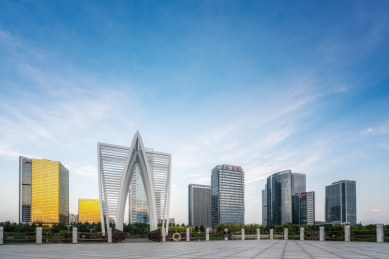 中国山东淄博新城CBD夜景