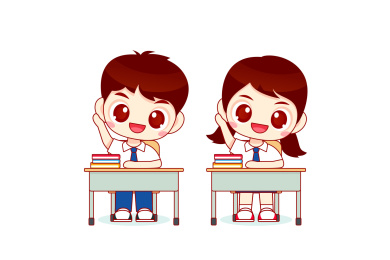 卡通课堂举手学生