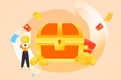 宝箱促销奖励插画