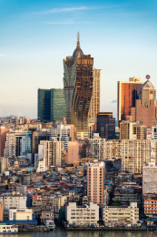 中国澳门新葡京酒店城市风光白昼