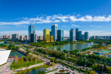 淄博市张店区CBD鸟瞰