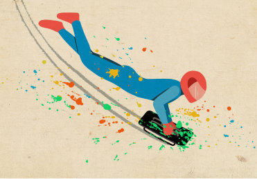 冬奥会钢架雪车项目插画海报