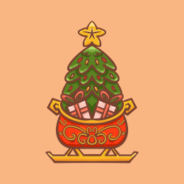 圣诞树插画设计