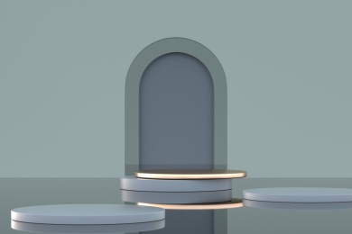 3D渲染几何体展示台背景