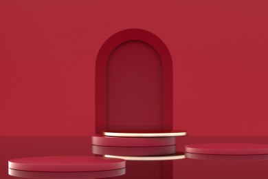 3D渲染几何体展示台背景