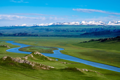 中国新疆巴音布鲁克九曲十八弯