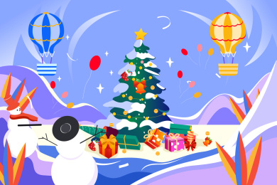 圣诞节插画矢量图