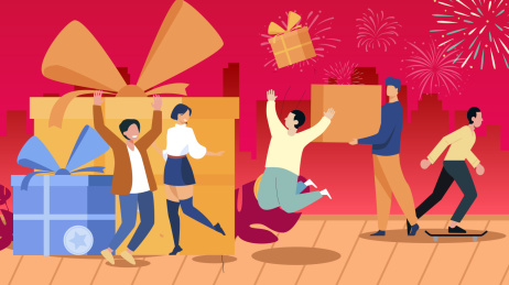 大家共同庆祝新年