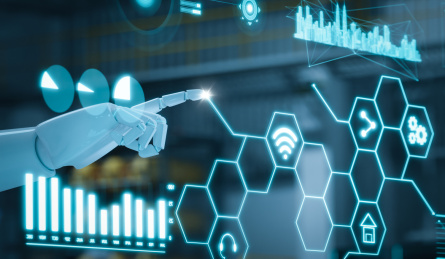 未来自动化工业或工厂技术概念图