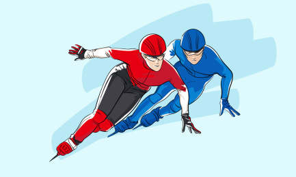 冬运会项目速滑两个运动员