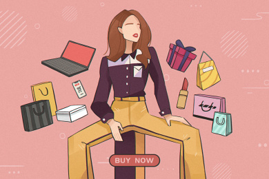 购物节时髦时尚女孩