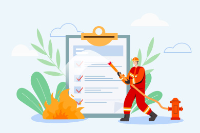 注意消防安全矢量插画