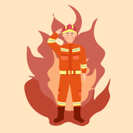 全国消防安全日消防员矢量插画