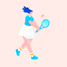 网球运动矢量插画