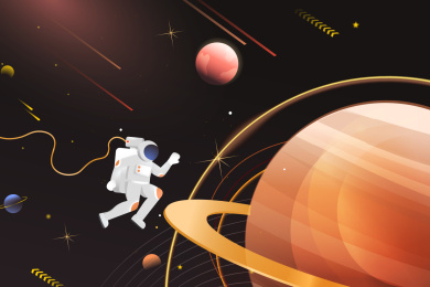 科技宇航员矢量插画