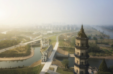 航拍安徽池州历史古建筑