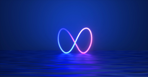 元宇宙背景科技空间环形科技人工智能语音