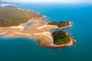 航拍广东阳江海陵岛