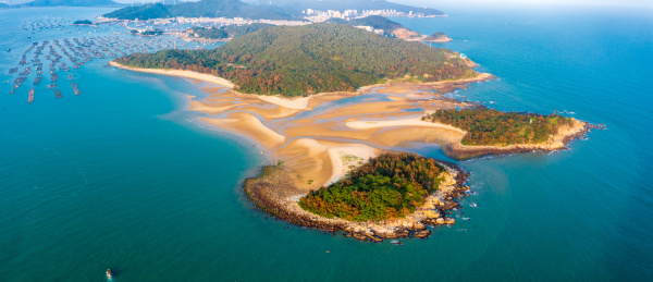 航拍广东阳江海陵岛