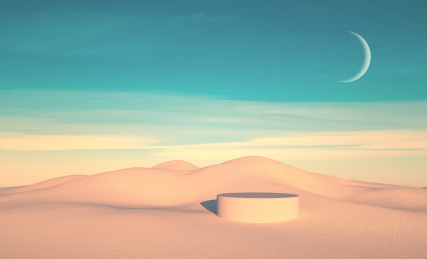 3D简约空间沙漠背景