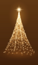 圣诞树星光粒子抽象插画