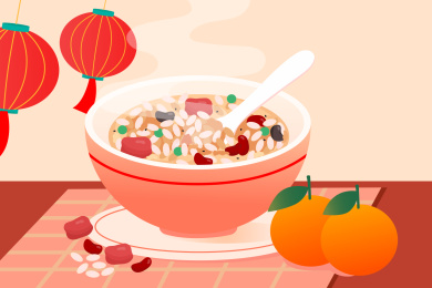 腊八粥美食矢量插画