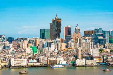 中国澳门天际线城市风光白昼