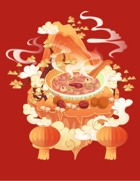 腊八粥节日春节小年矢量插画