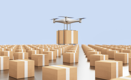 无人机快递科技概念