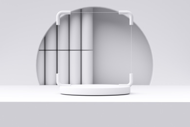 3D渲染几何体展示台背景