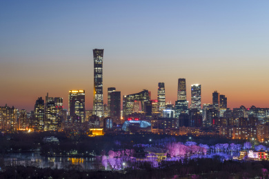 北京国贸夜景城市风光