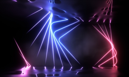 3D渲染的霓虹灯效果