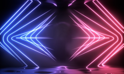 3D渲染的霓虹灯效果