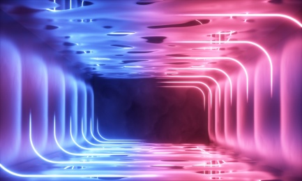 3D渲染的霓虹灯效果