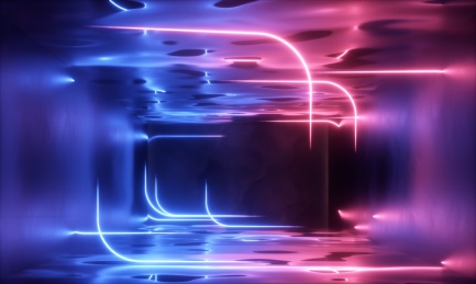 3D渲染的霓虹灯效果