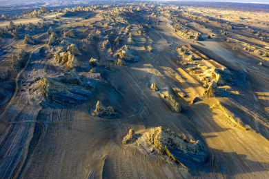 航拍中国青海海西外星球地貌俄博梁雅丹