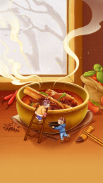 节气节日小年冬至冬天在家吃羊蝎子吃羊肉汤