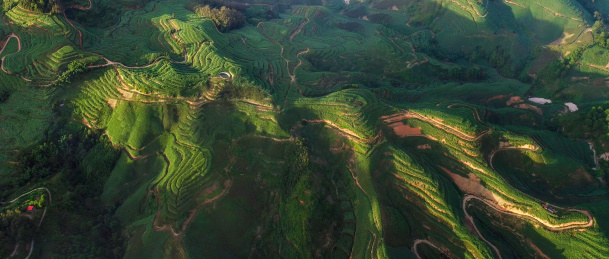 中国云南德宏州梁河县勐养镇红土地航拍